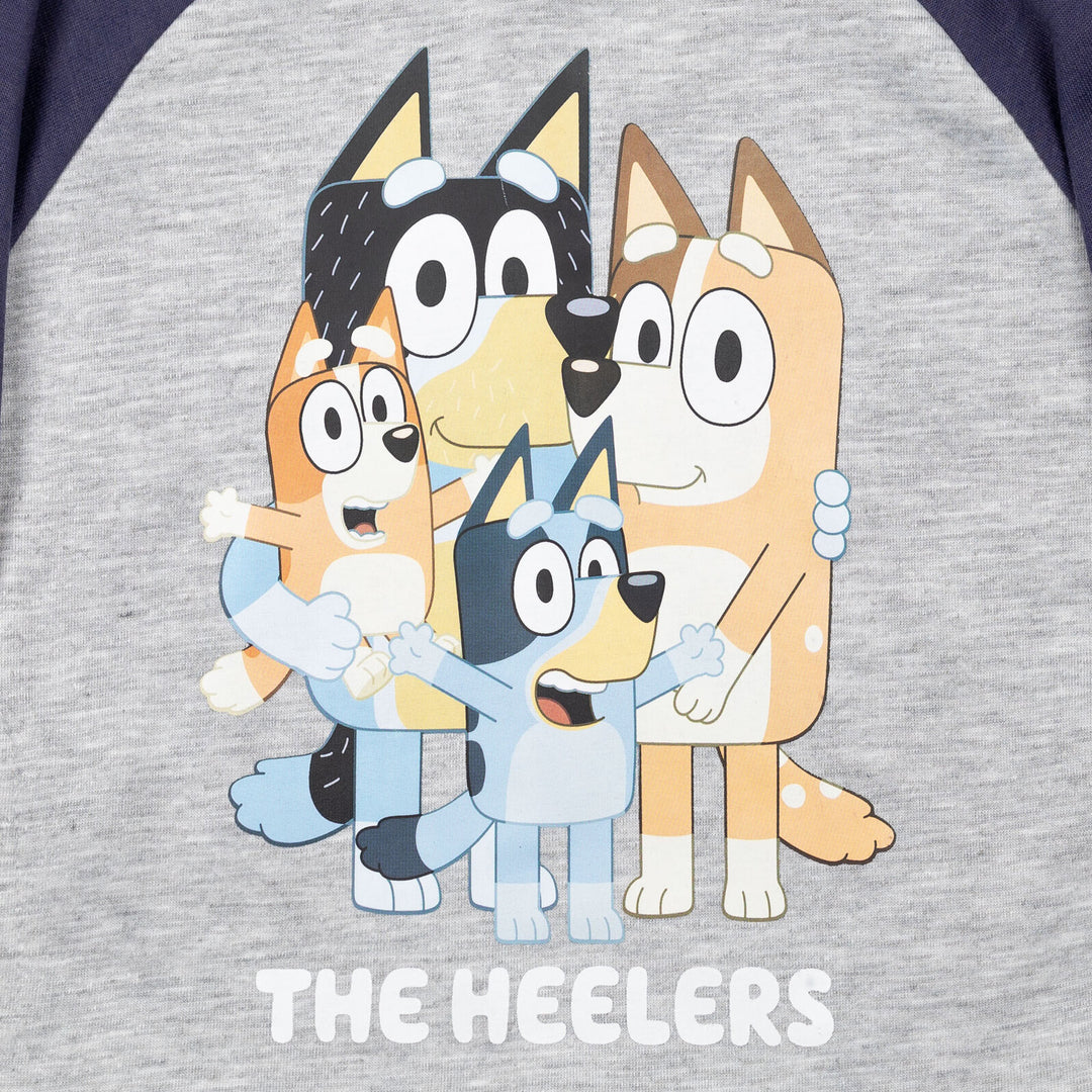 Bluey Boys' Fleece Hooded Sweatshirt Navy Heather Grey