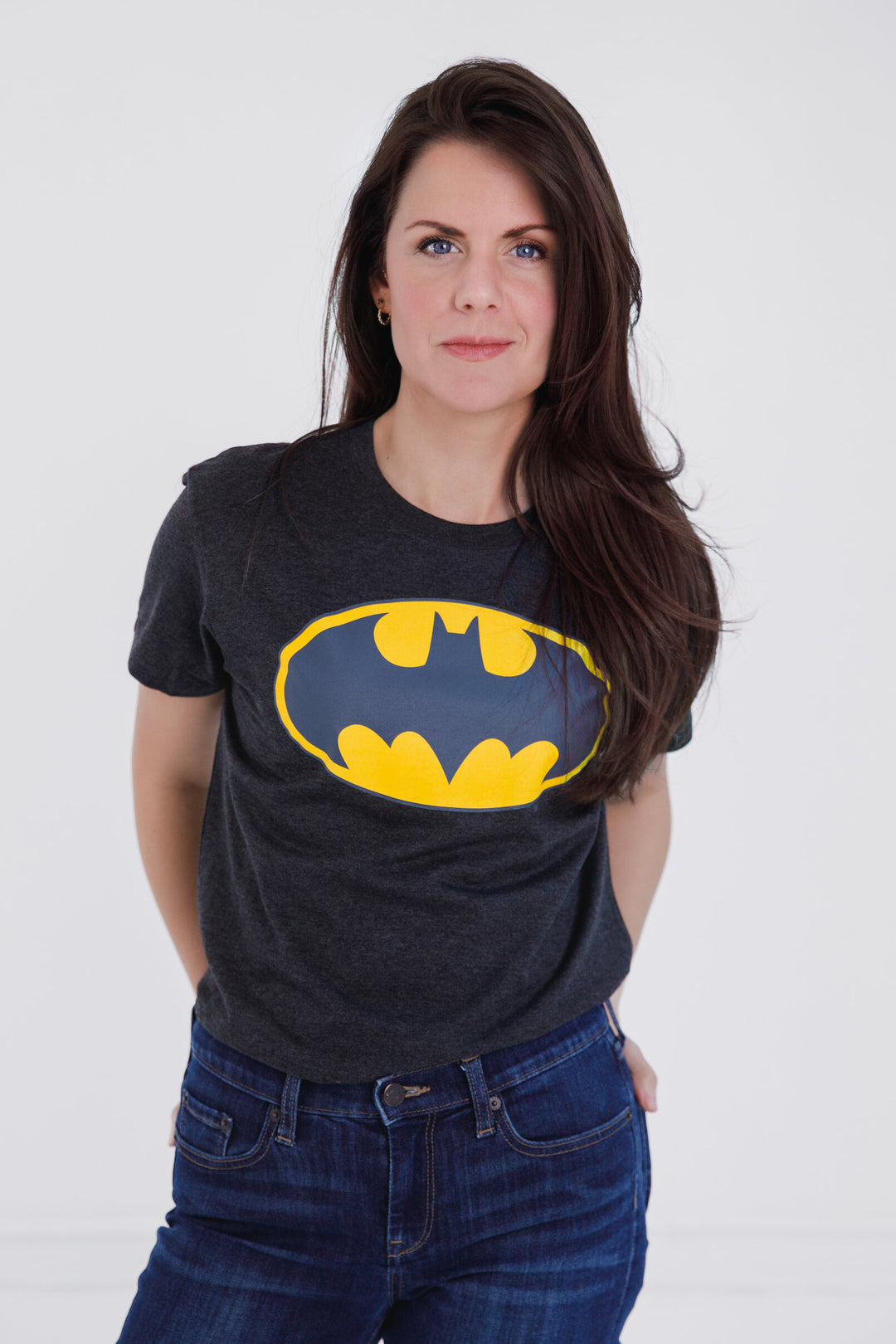 DC Comics Justice League Batman Women's Cosplay T-Shirt Slate Grey