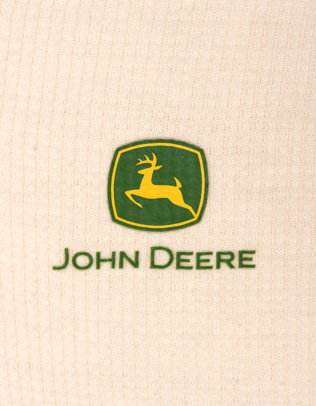 John Deere Boys' Waffle Knit Henley Shirt Tusk Off White