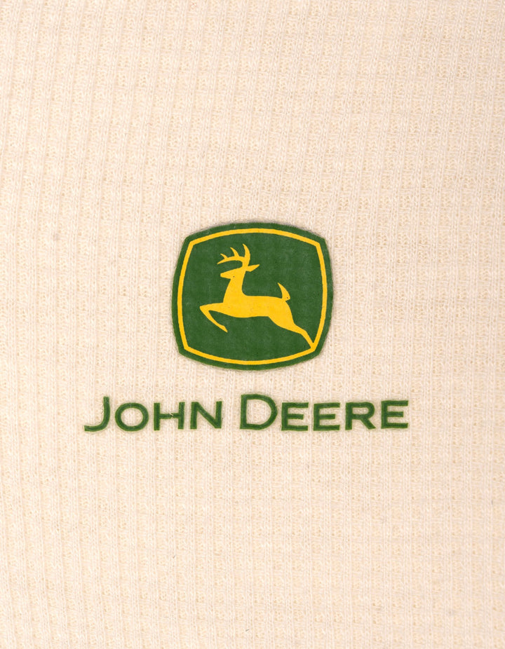 John Deere Boys' Waffle Knit Henley Shirt Tusk Off White