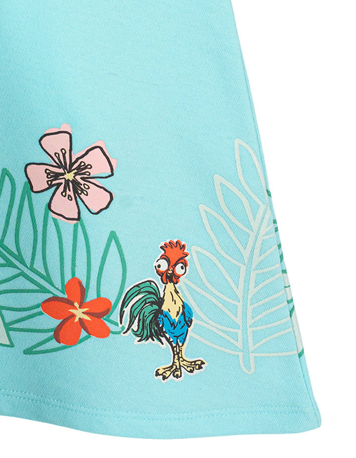 Moana Girls' Short Sleeve Skater Dress Light Aqua