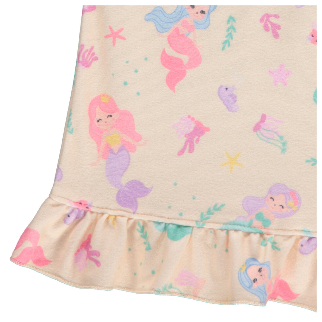 Dreamwave Girls' Long Sleeve Pajama Nightgown Yellow Mermaid