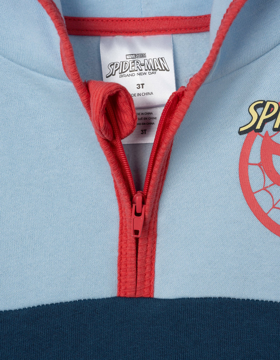Marvel Spider-Man Boys' Fleece Quarter-Zip Hoodie Blue