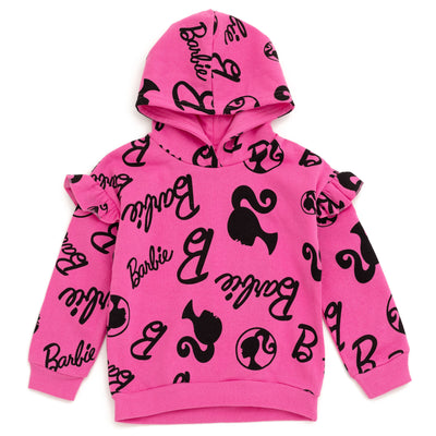 Barbie Drop Shoulder Pullover Fleece Hoodie and Leggings Outfit Set