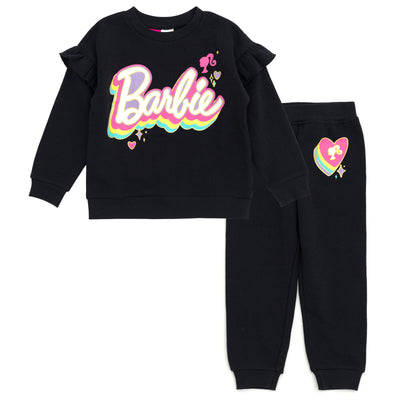 Barbie Fleece Drop Shoulder Sweatshirt and Jogger Pants Outfit Set