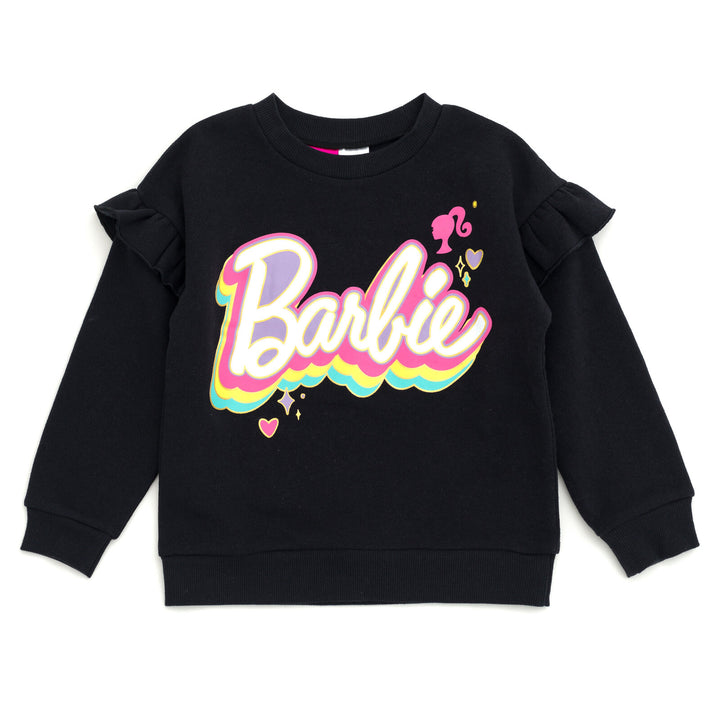 Barbie Fleece Drop Shoulder Sweatshirt and Jogger Pants Outfit Set