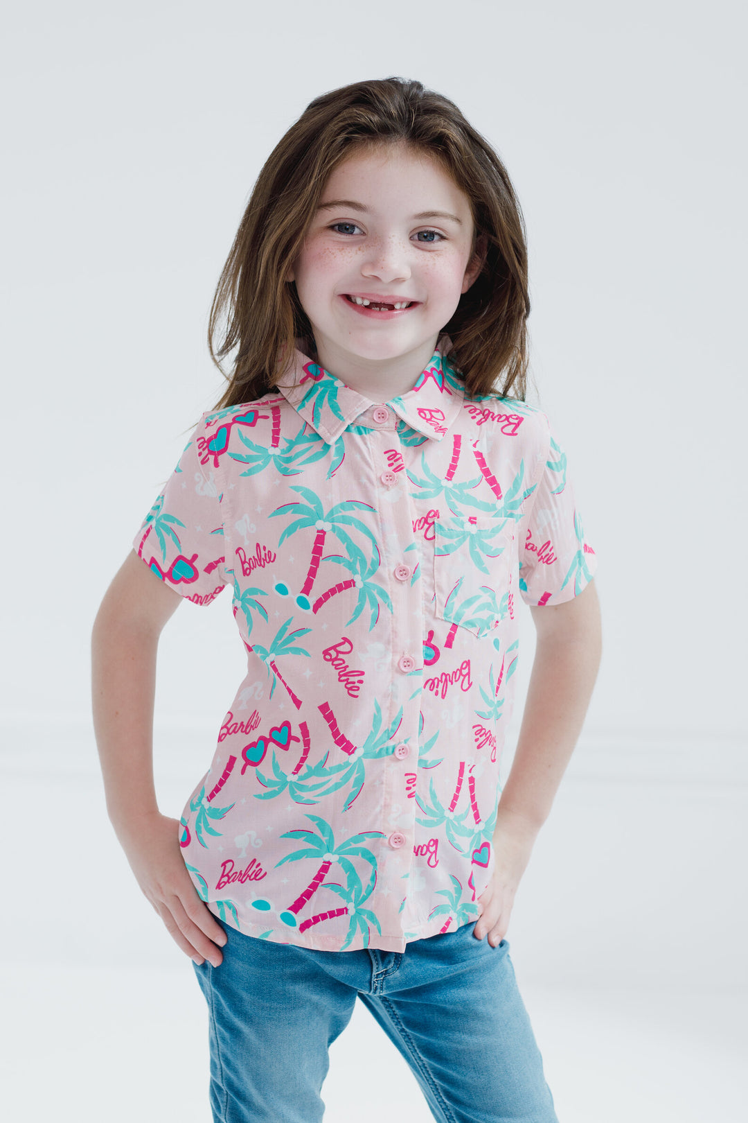 Barbie Hawaiian Button Down Dress Shirt FREE Shipping on Orders