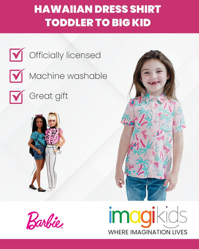 Barbie Hawaiian Button Down Dress Shirt