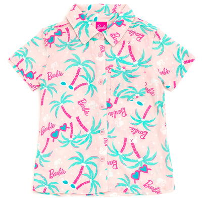 Barbie Hawaiian Button Down Dress Shirt