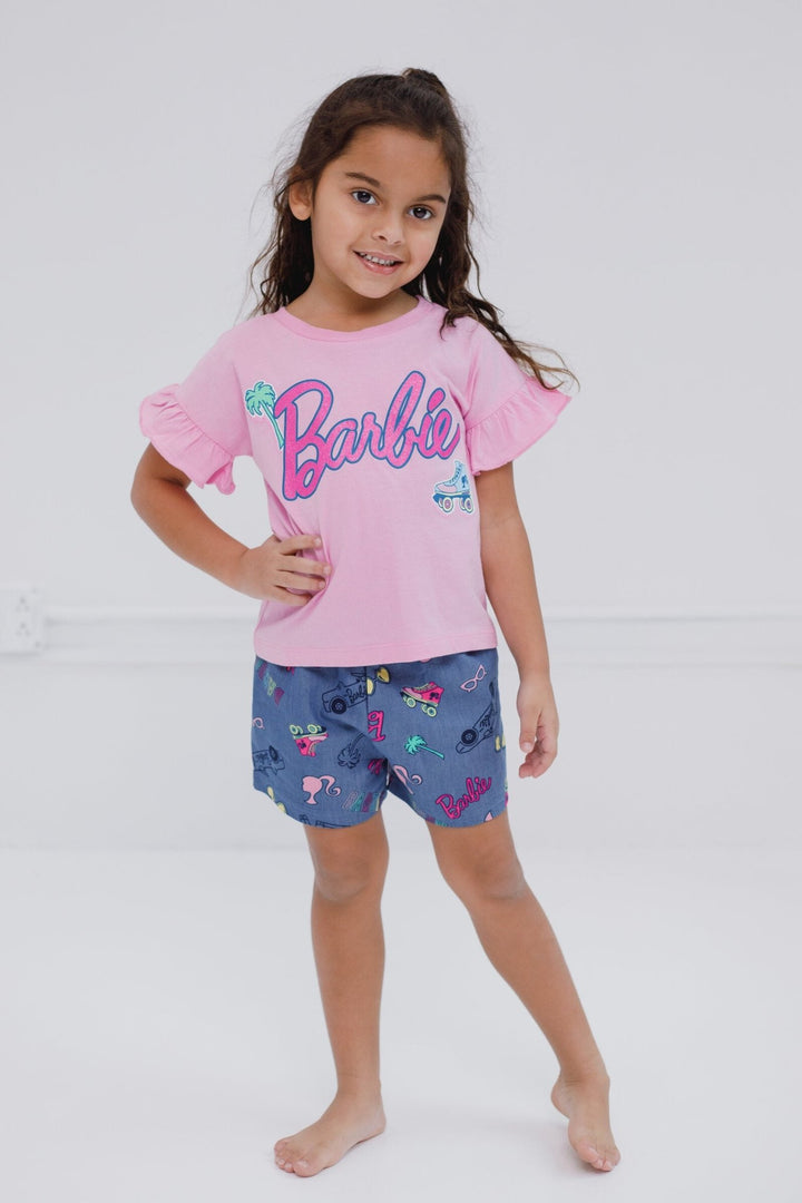 Barbie T-Shirt and Chambray Shorts Outfit Set - imagikids