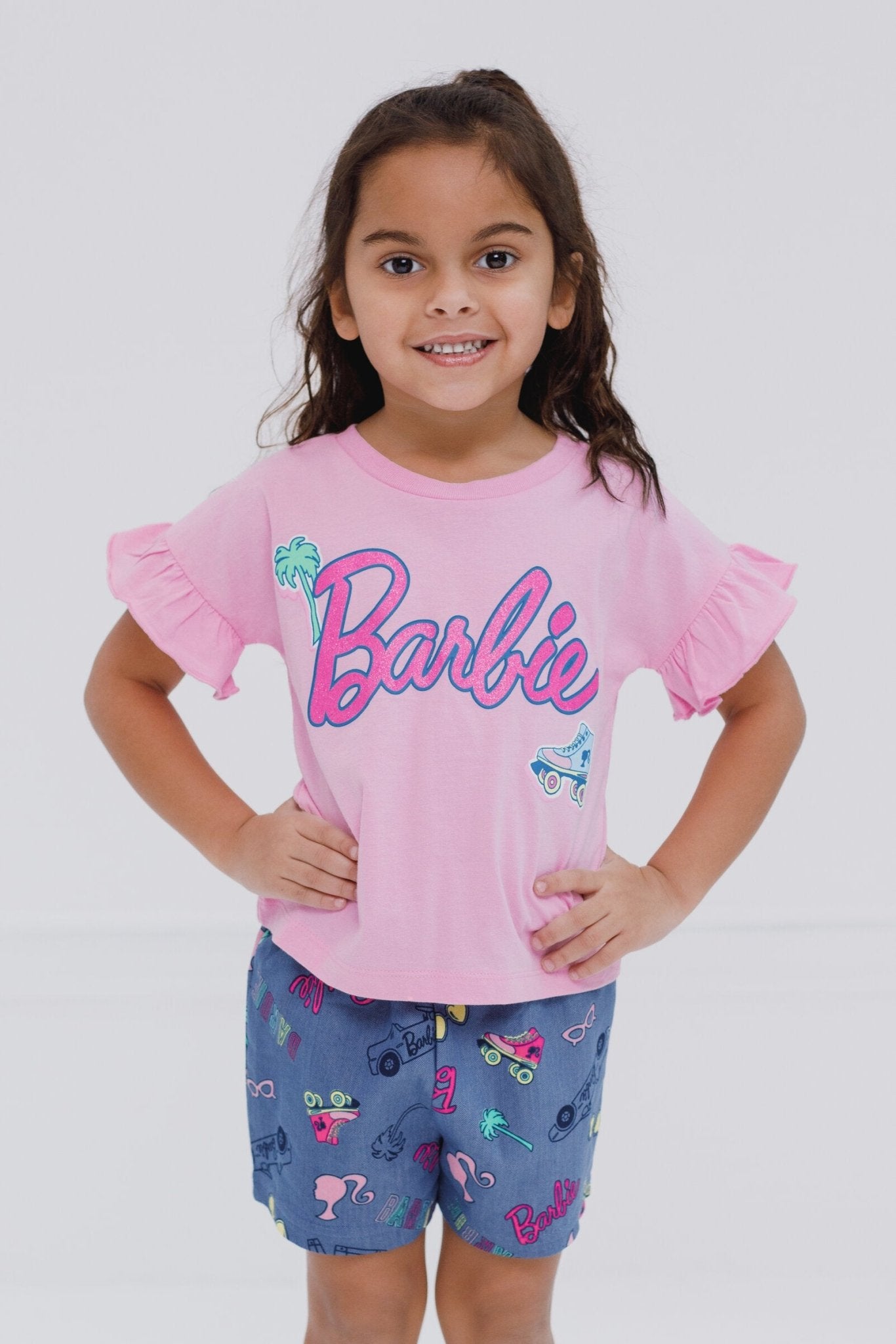 Barbie T-Shirt and Chambray Shorts Outfit Set - imagikids