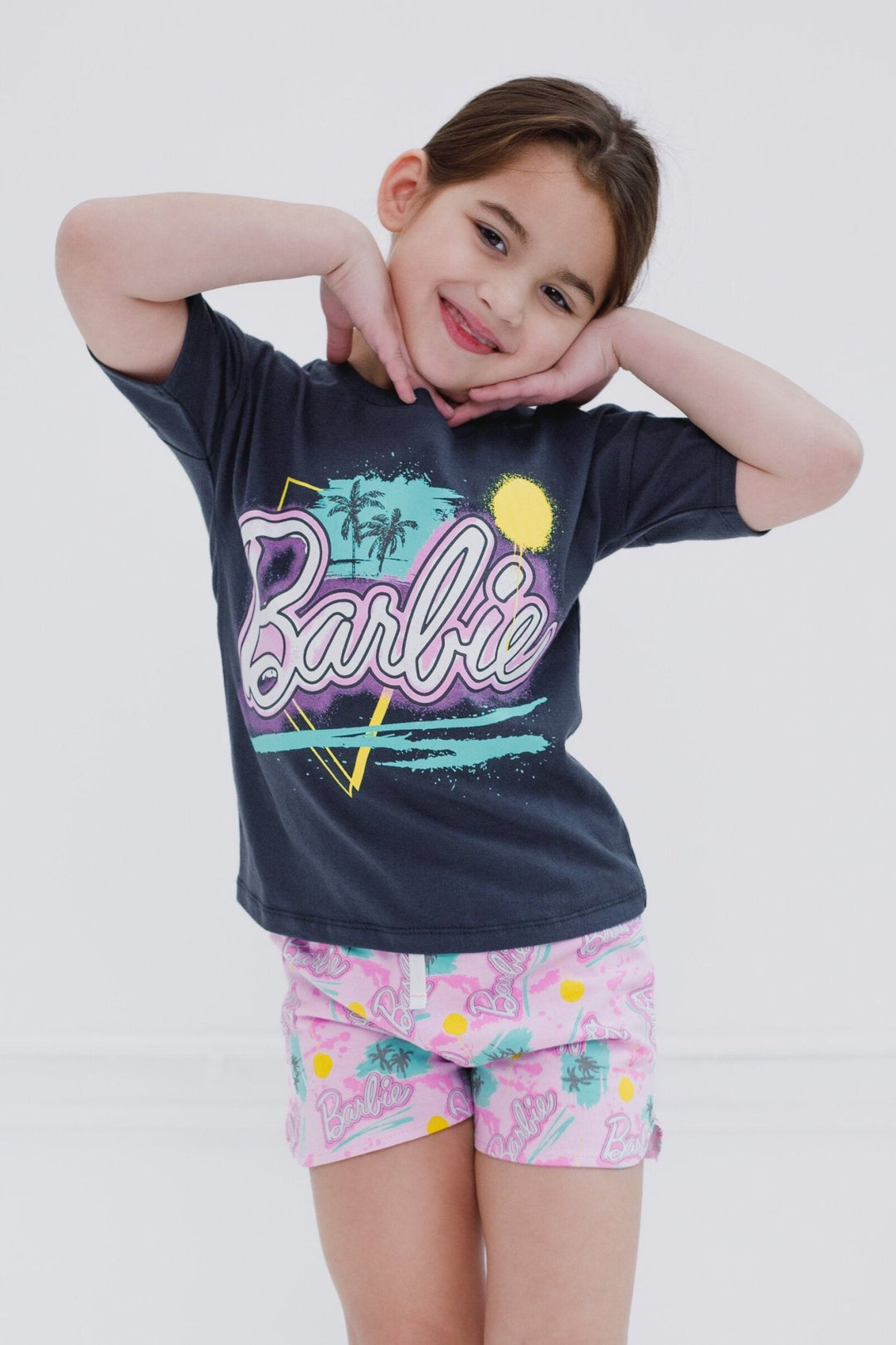 Barbie T - Shirt and Dolphin French Terry Shorts Outfit Set - imagikids