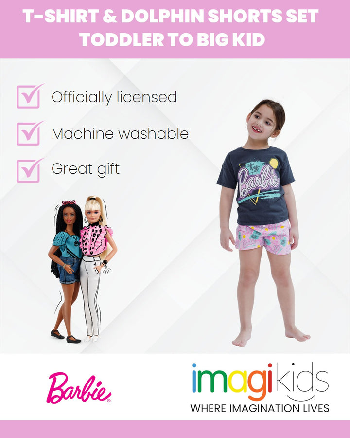 Barbie T - Shirt and Dolphin French Terry Shorts Outfit Set - imagikids