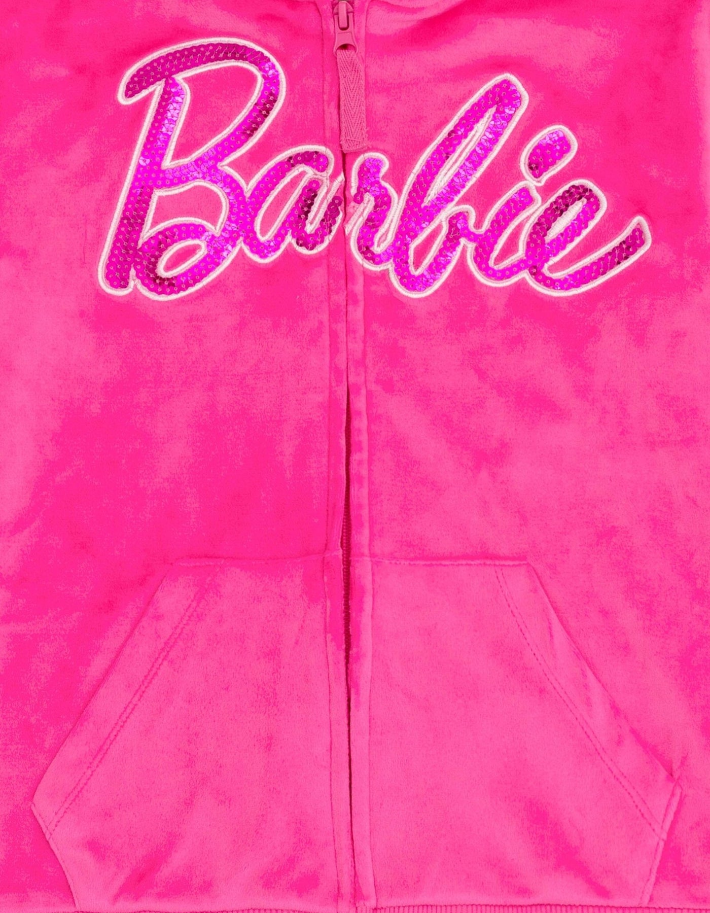 Barbie Velour Matching Family Zip Up Hoodie and Jogger Pants Outfit Set - imagikids