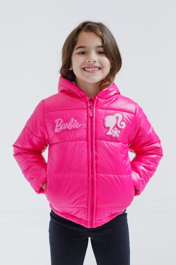 Barbie Zip Up Winter Coat Puffer Jacket