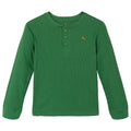 John Deere Boys' Waffle Knit Henley Shirt Classic Green