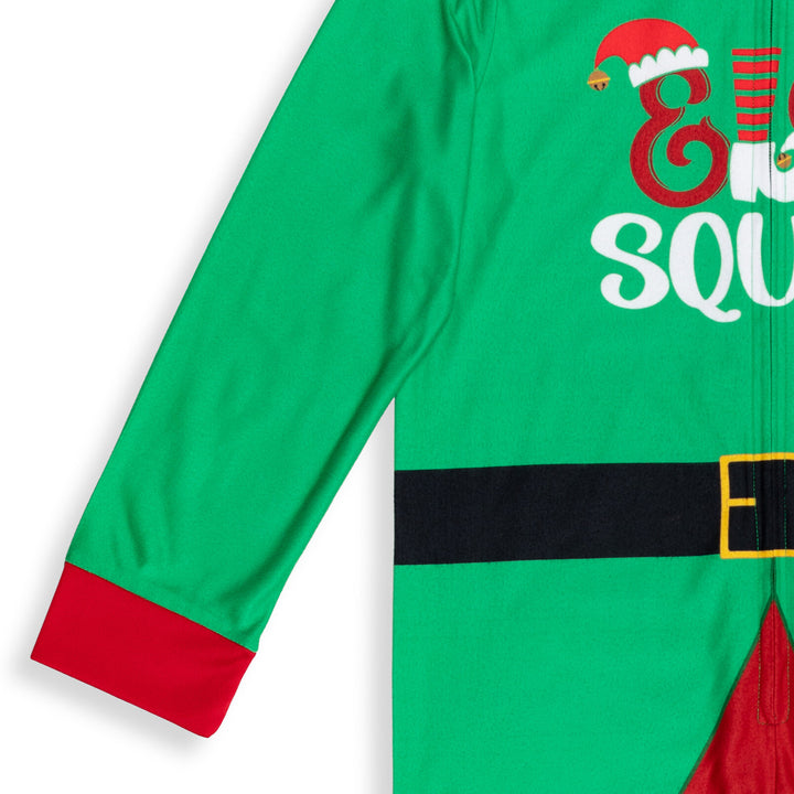 Dreamwave Elf Boys' Fleece Hooded One Piece Pajamas Green Red