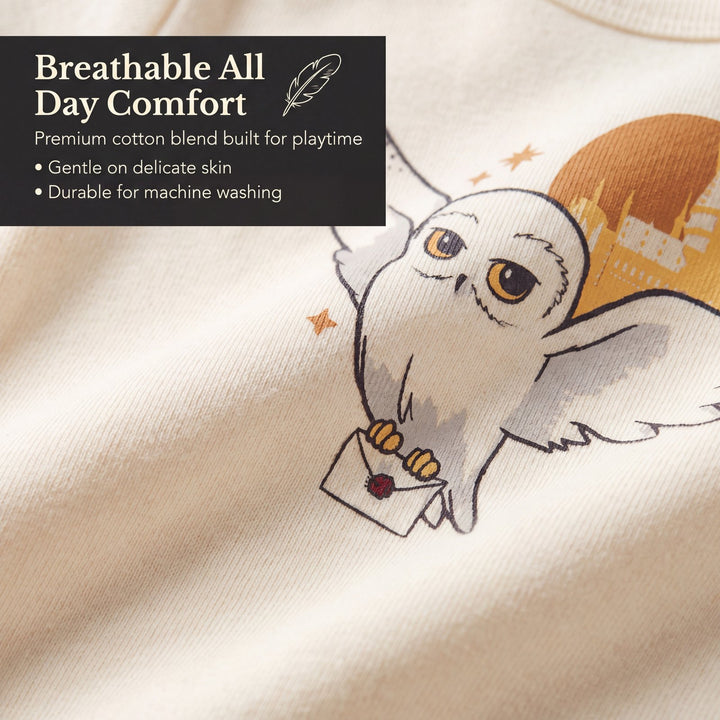 Harry Potter Hedwig Baby Boys' 2-Piece Cosplay Bodysuit and Hat Set Cream