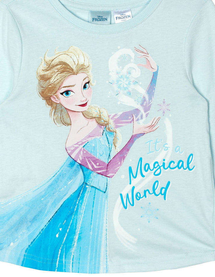 Frozen Girls' Long Sleeve Tee and Sequin Skirt Set Ice Blue Elsa
