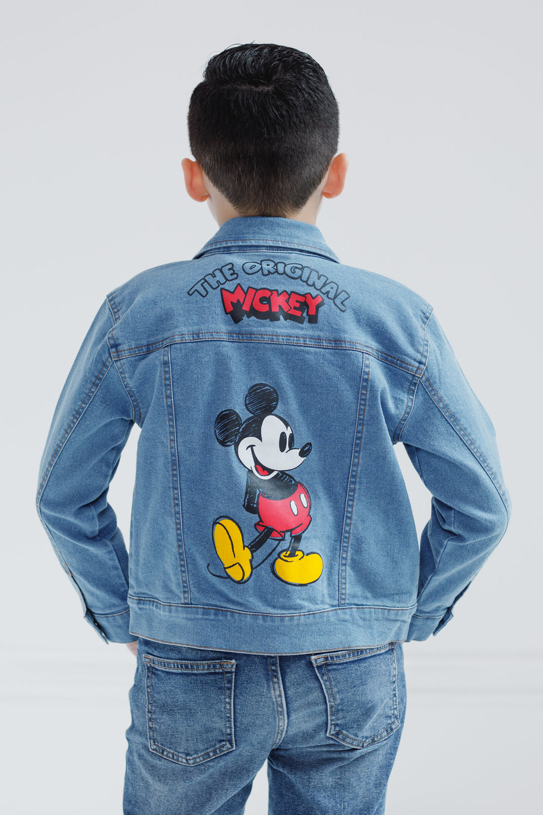 Disney Mickey Mouse Boys' Denim Jacket Overalls and Pants Blue