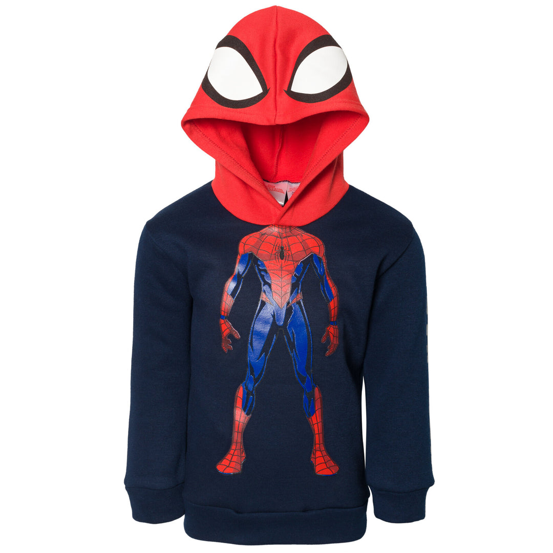 Marvel Spider-Man Boys' Cosplay Fleece Pullover Hoodie Navy Red