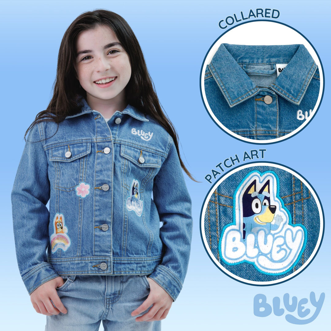 Bluey Girls' Denim Jacket Bingo