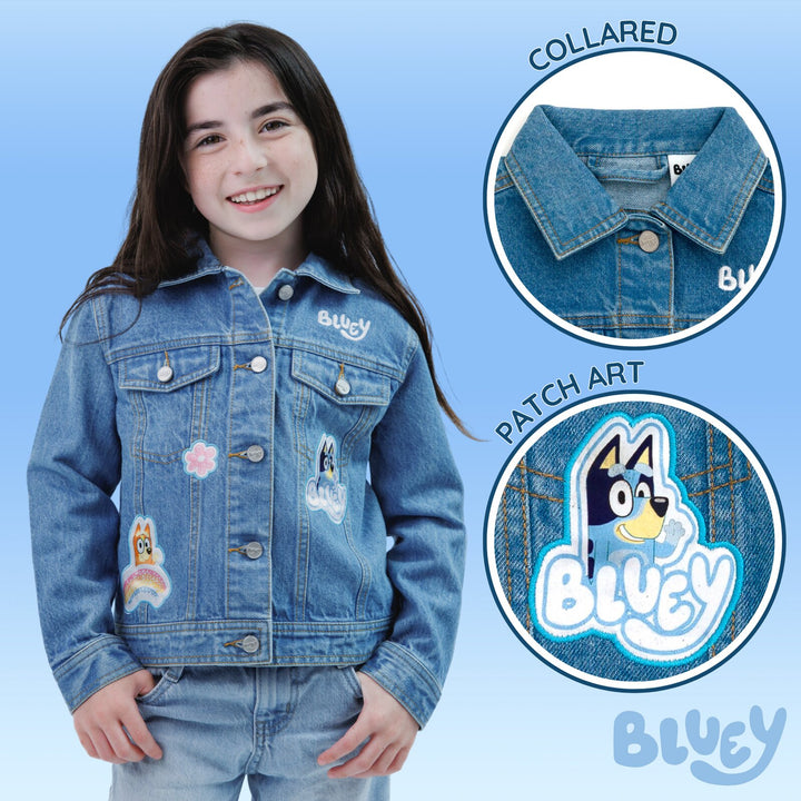 Bluey Girls' Denim Jacket Bingo
