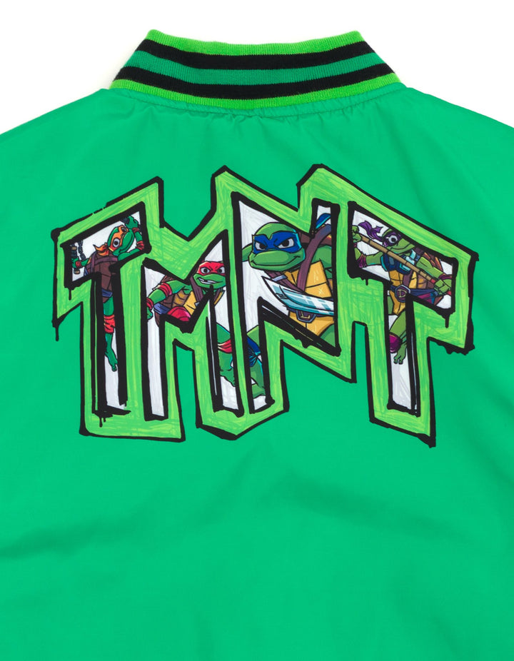 Teenage Mutant Ninja Turtles Boys' Varsity Bomber Jacket TMNT Green Black