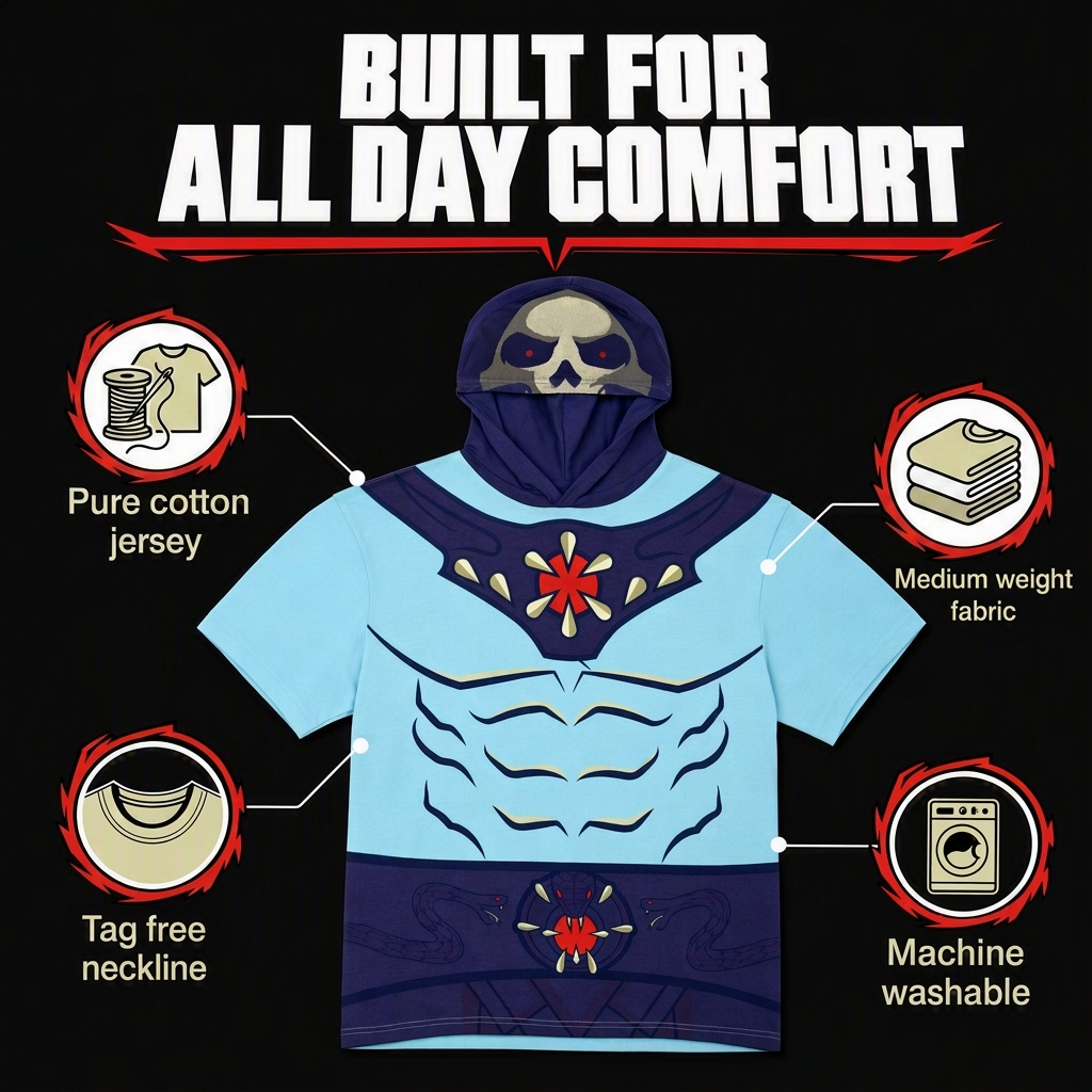 Masters of the Universe Skeletor Men's Cosplay Hooded T-Shirt Purple