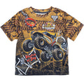 Monster Jam Monster Mutt Boys' Athletic Short Sleeve T-Shirt Brown