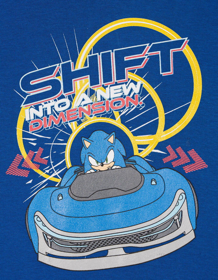 SEGA Sonic the Hedgehog Boys' Racing Fleece Sweatshirt and Pants Set Navy Blue