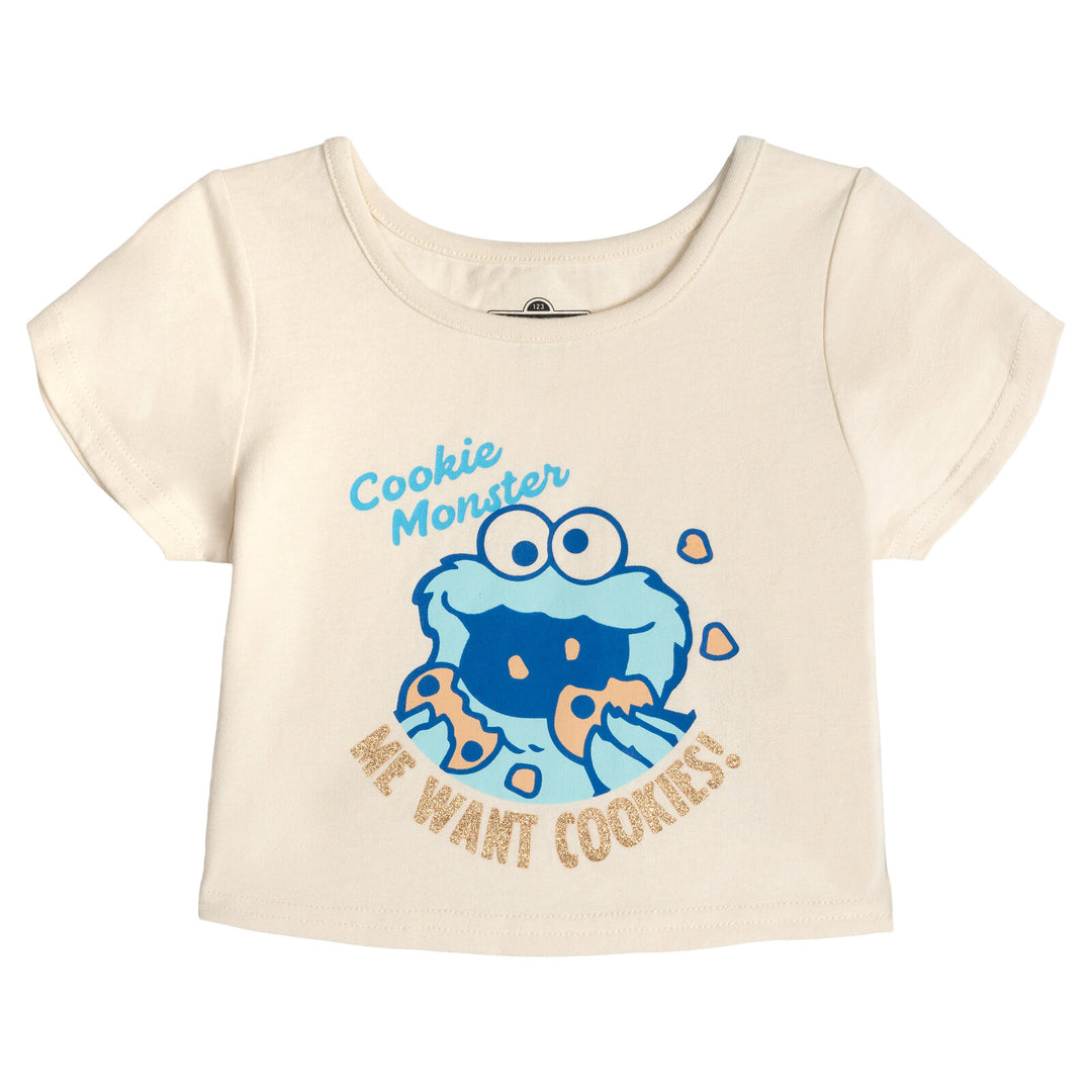 Sesame Street Cookie Monster Girls' T-Shirt and Tutu Skirt Set Blue