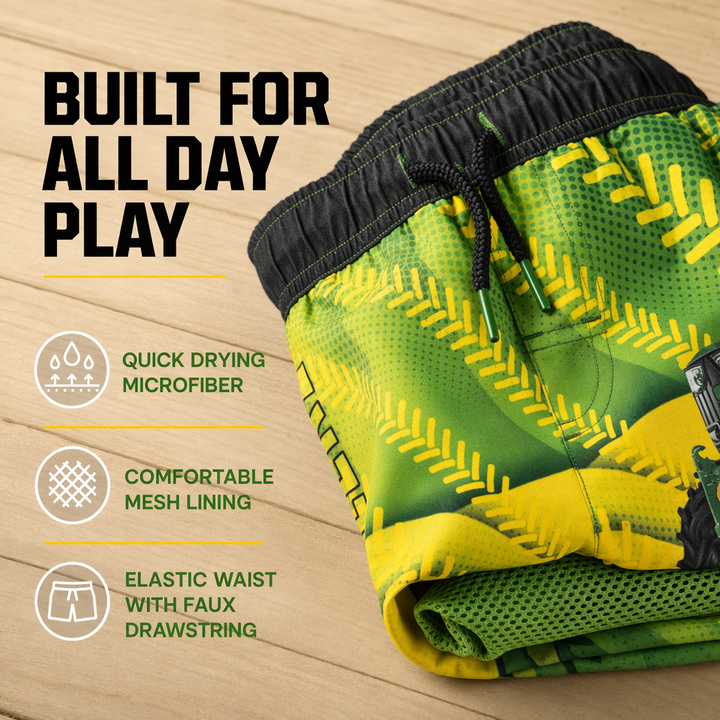 John Deere Boys' Swimwear Swim Trunks Lime Green