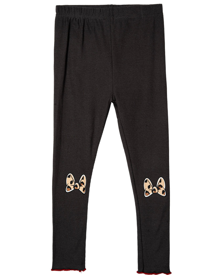 Minnie Mouse Girls' Fleece Sweatshirt and Tulle Leggings Set Leopard Black