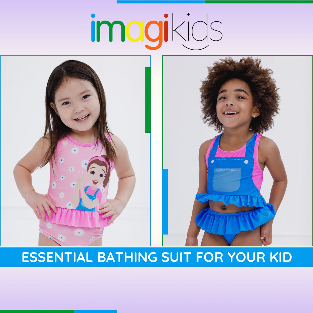 Ms. Rachel Girls' Swimwear 2-Piece Tankini and Bikini Bottom Set Ms Pink Daisy