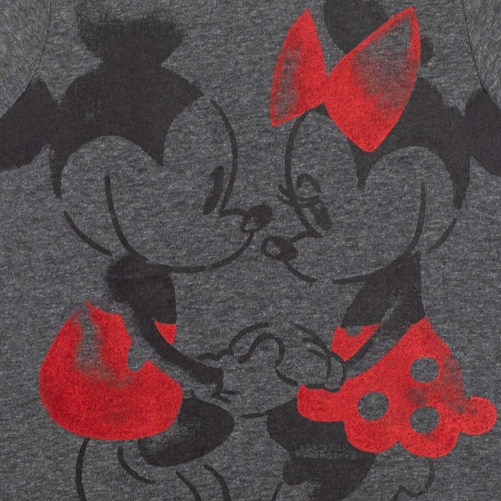Minnie Mouse Girls' 2-Pack Glitter Tees Grey Oatmeal Mickey