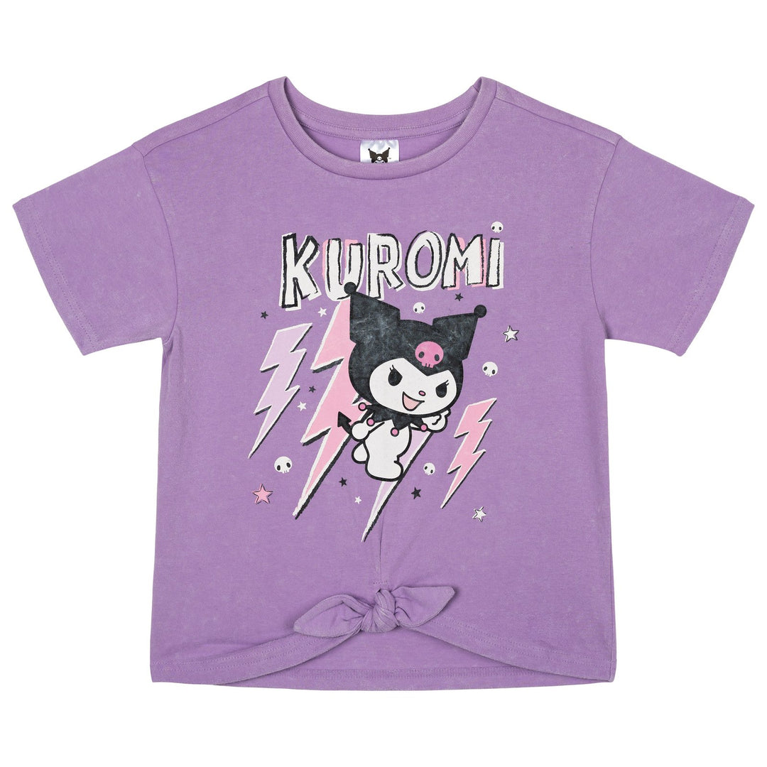 Hello Kitty Kuromi Girls' Short Sleeve T-Shirt Violet