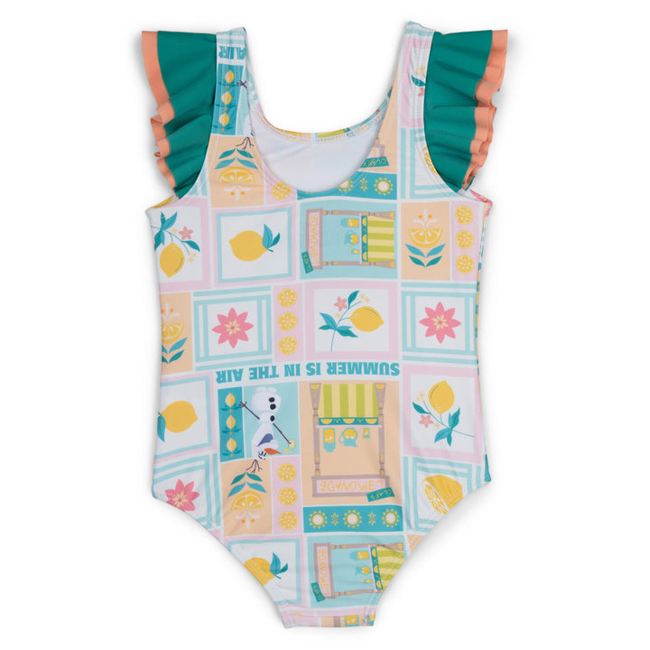 Frozen Girls' Sleeveless One Piece Swimwear Mint Peach Lemon