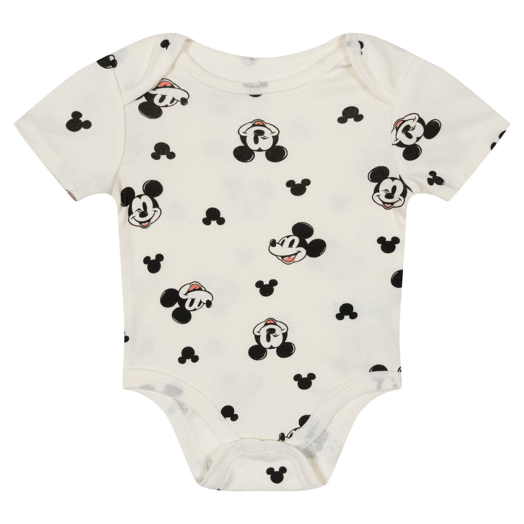Disney Mickey Mouse & Friends Baby Boys' 3-Pack Short Sleeve Bodysuits Red Blue