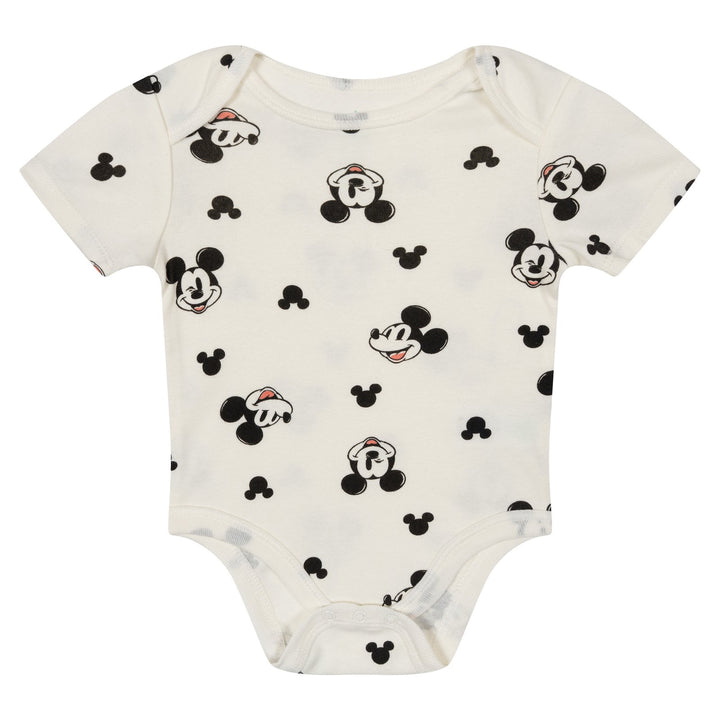 Disney Mickey Mouse & Friends Baby Boys' 3-Pack Short Sleeve Bodysuits Red Blue