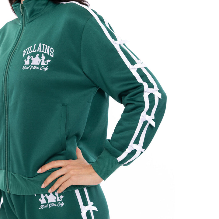 Disney Villains Women's Athletic Zip-Up Track Jacket Green