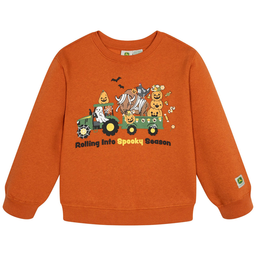 John Deere Boys' Holiday Fleece Pullover Pumpkin Orange