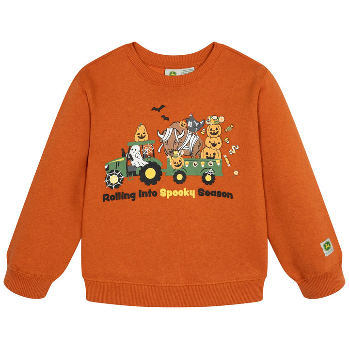 John Deere Boys' Holiday Fleece Pullover Pumpkin Orange