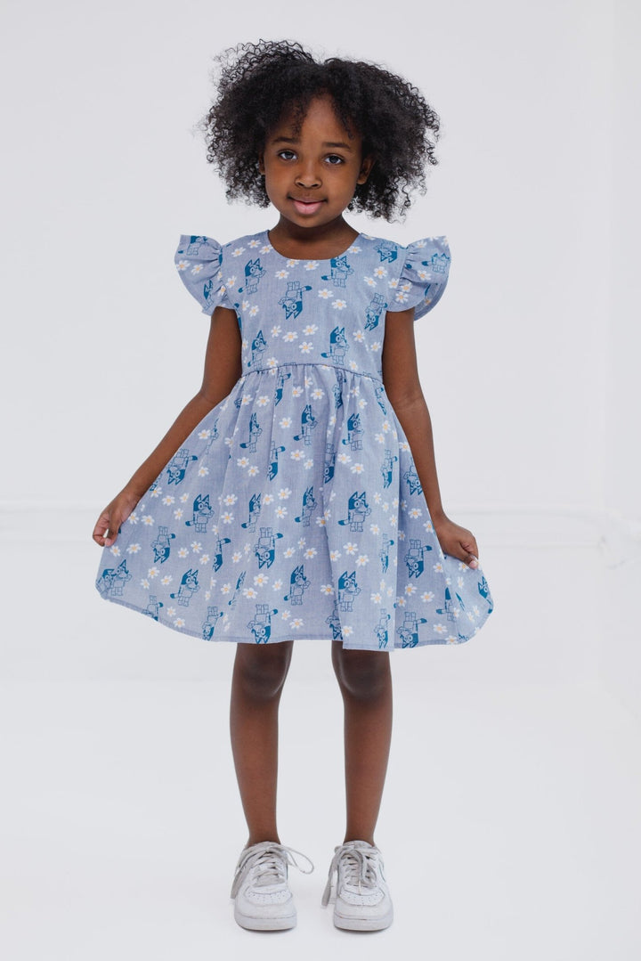 Bluey Chambray Skater Dress - imagikids