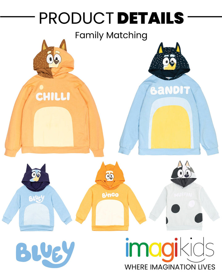 Bluey Chilli Mom Fleece Matching Family Pullover Hoodie - imagikids