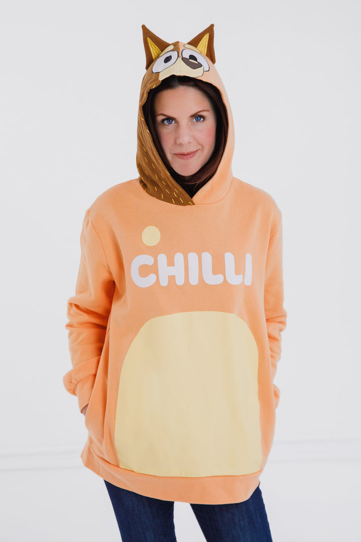 Bluey Chilli Mom Fleece Matching Family Pullover Hoodie