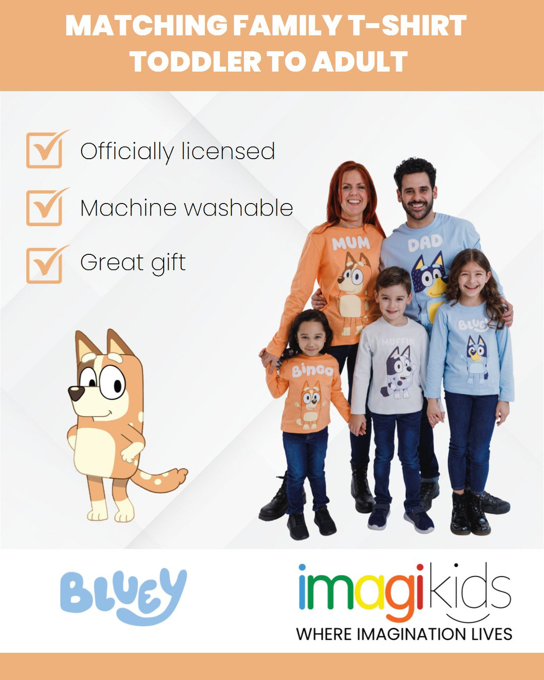 Bluey Chilli Mom Matching Family Long Sleeve T - Shirt - imagikids