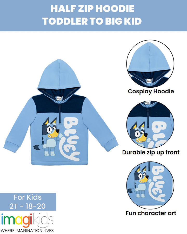 Bluey Fleece Half Zip Hoodie - imagikids