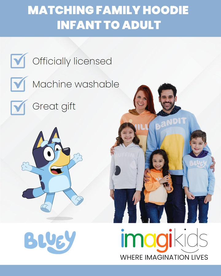 Bluey Fleece Matching Family Cosplay Pullover Hoodie - imagikids