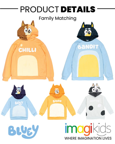 Bluey Fleece Matching Family Cosplay Pullover Hoodie